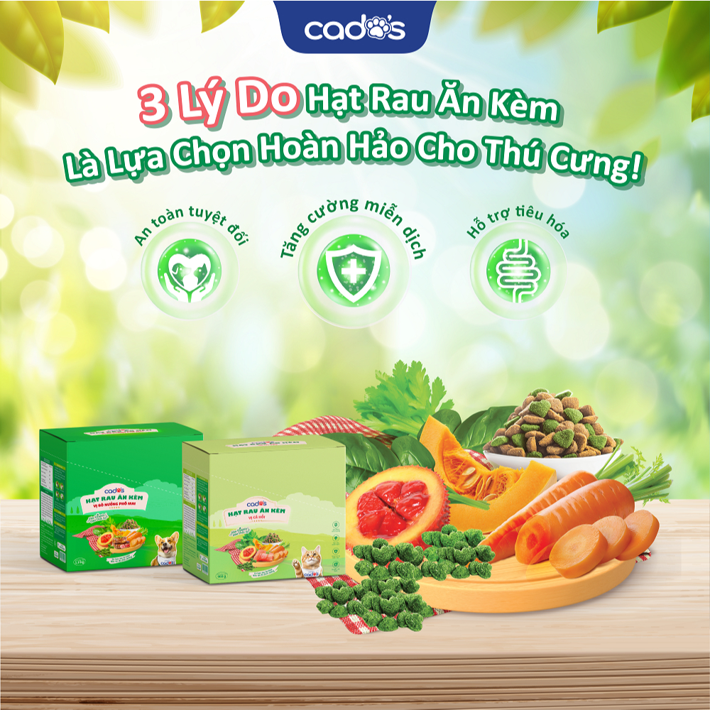 Ảnh Cado's - Hạt rau ăn kèm cho chó cados - Vị bò nướng pho mai - DrKyan 3