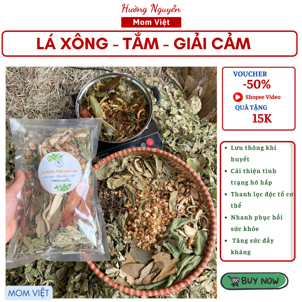 LÁ XÔNG TẮM THẢO DƯỢC GIẢI CẢM, PHỤC HỒI CƠ THỂ, TĂNG SỨC ĐỀ KHÁNG