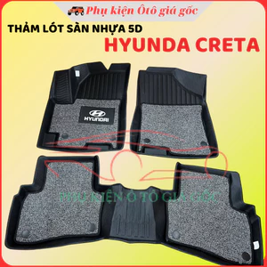 Thảm Lót Sàn NHỰA 5D xe Huydai Creta 2022- 2024, 2025 Hàng Nhựa TPE đúc nguyên khối KO TRÀN VIỀN Kèm rối - TL