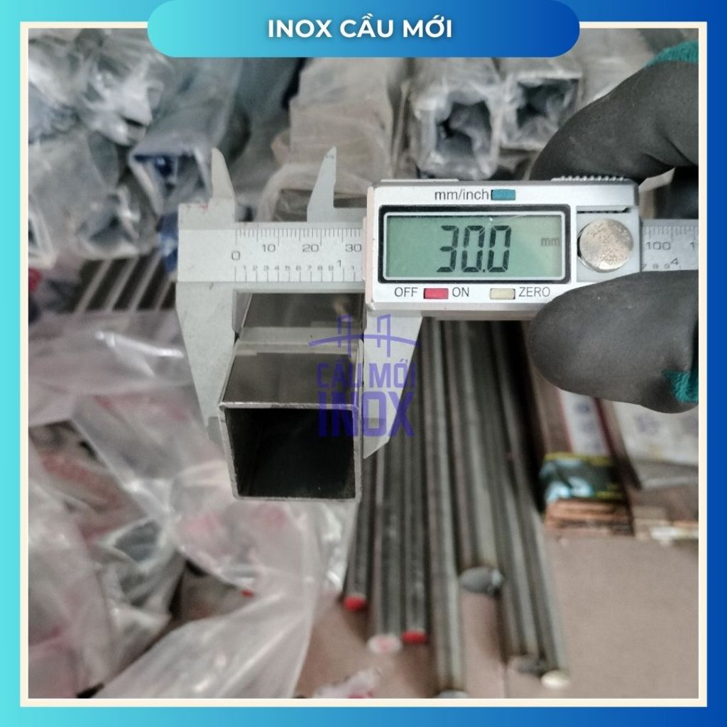 Hộp inox vuông 304 30x30mm, Độ dày 1.0mm/1.2 mm/1.5mm, Dài 1m/1m2/1m5, hàng loại 1 chuẩn nhà máy