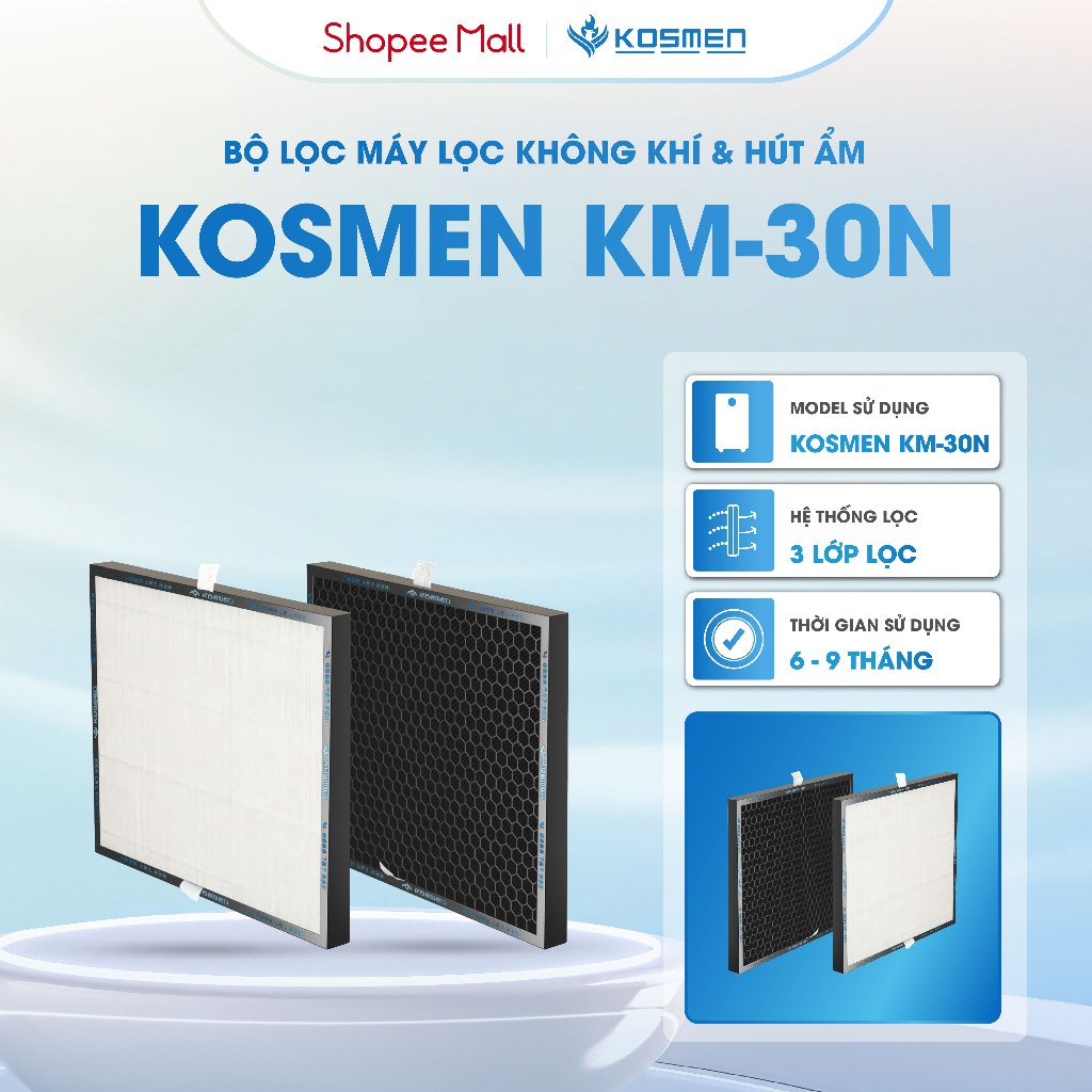 Ảnh Lõi Lọc Không Khí Kosmen KM-30N Bảo Vệ Toàn Diện Sức Khỏe Gia Đình - Hàng Chính Hãng 1