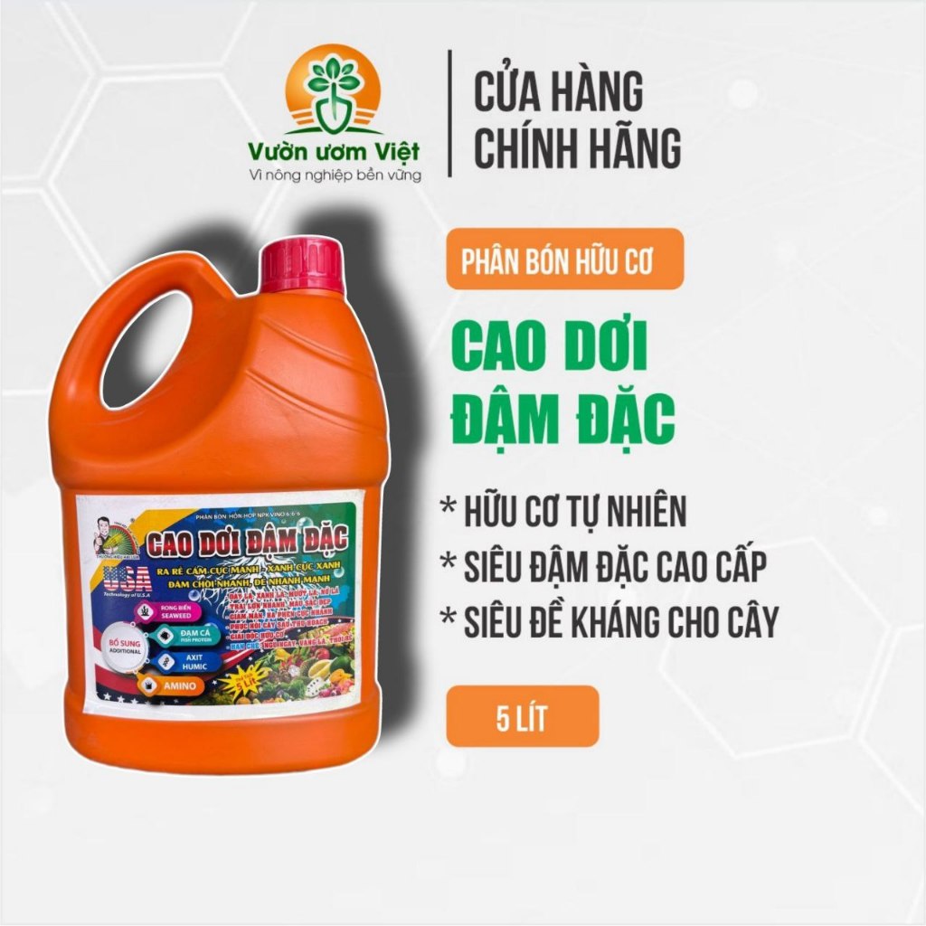 Phân bón CAO DƠI ĐẬM ĐẶC, chiết xuất từ dơi nguyên chất kết hợp đa trung vi lượng - 5 lít