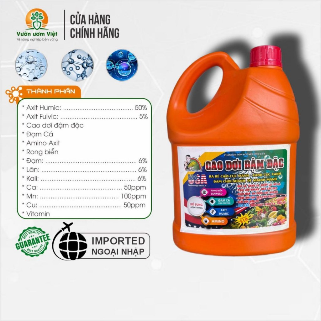 Phân bón CAO DƠI ĐẬM ĐẶC, chiết xuất từ dơi nguyên chất kết hợp đa trung vi lượng - 5 lít