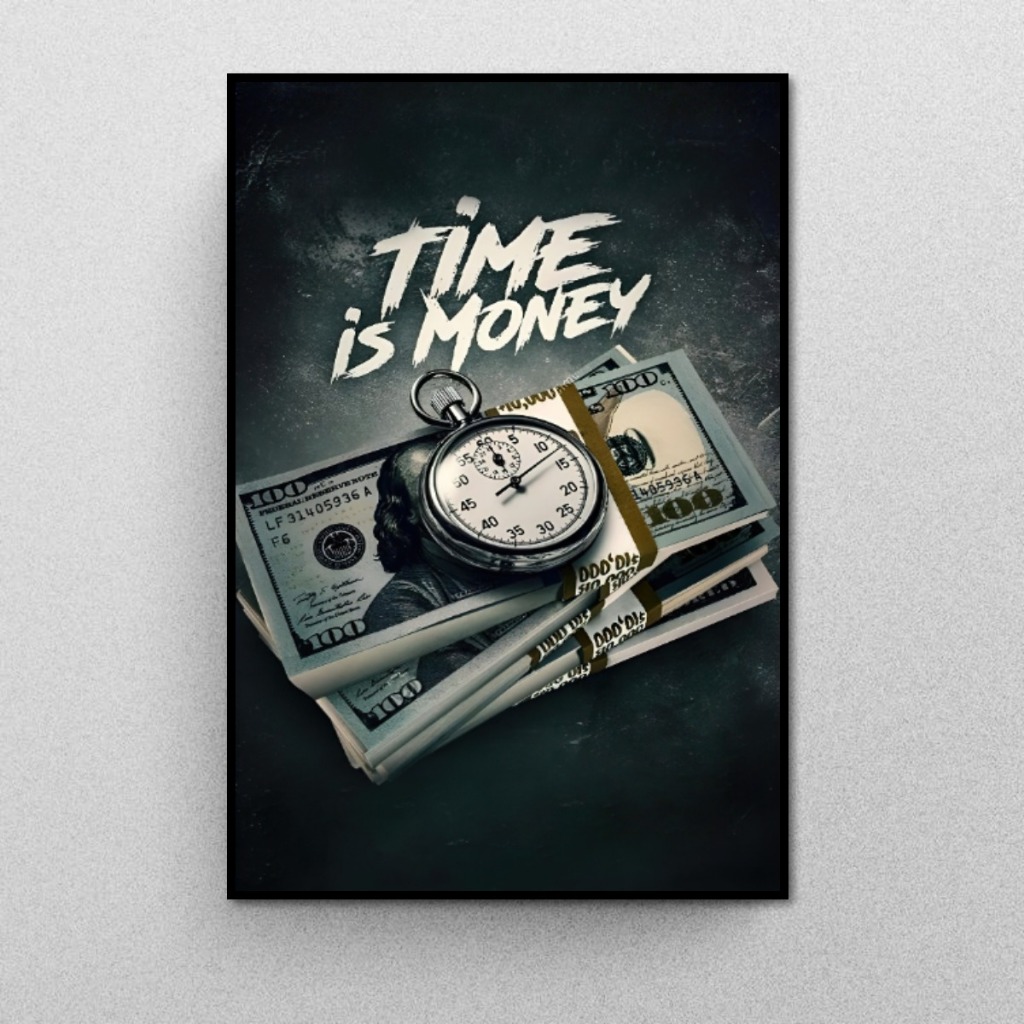 Tranh Gỗ Tráng Gương Có Khung Chủ Đề Money Phong Cách Hiện Đại Decor Phòng Khách Không Gian Làm Việc Treo Tường