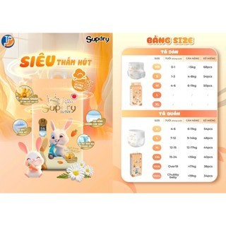 Tã bỉm SUPDRY cao cấp  quần dán size S72 M64 L58 M55 L52 XL46 XXL42 XXXL40