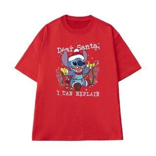 Áo Thun Disney Lilo & Stitch Giáng Sinh NGỐ TEE Chất Vải Cotton Thoáng Mát Form Rộng