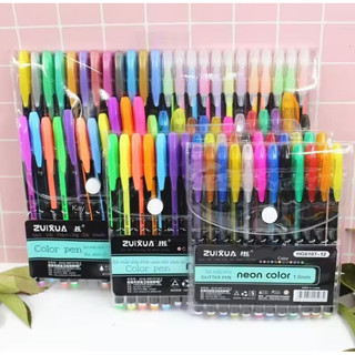 Bộ 12 Bút Bi Nhũ Kim Tuyến Dạ Quang nhiều màu sắc Neon Gel Color Pen