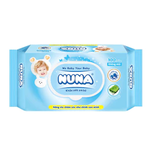 Khăn Giấy Ướt Em Bé Không Mùi Nuna 100 miếng/bao