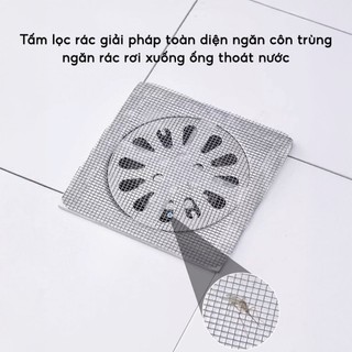 COMBO 10 Miếng Dán Lọc Rác Ngăn Mùi Cống Nước Nhà Tắm Bồn Rửa Chén Bát, Lưới Dán Chống Tắc Nghẽn
