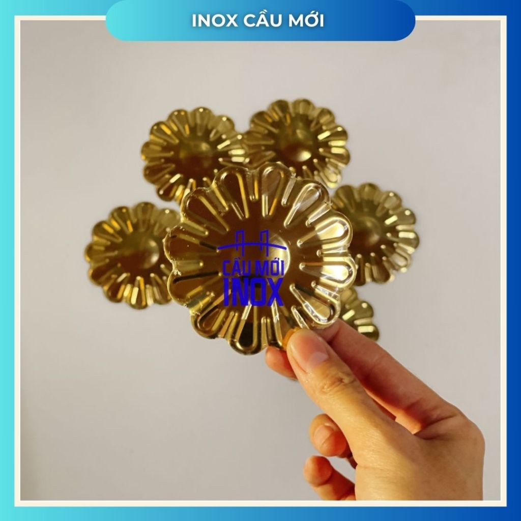 Hoa mai vàng, bạc, hoa cúc inox 304, đường kính 60mm đến 120mm, hoa văn trang trí cửa cổng