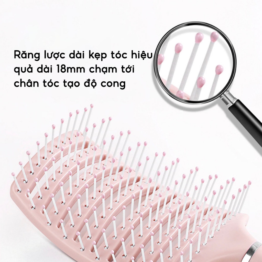 Lược Chải Tóc Gỡ Rối Tạo Kiểu Mát Xa Da Đầu Đa Năng, Lược Bán Nguyệt Đệm Khí Chống Rụng Tóc