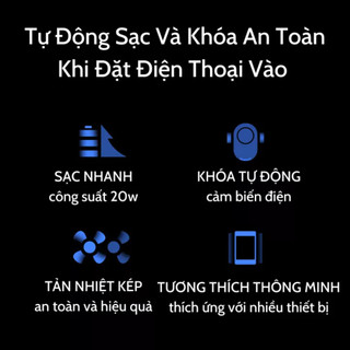 Đế Sạc Nhanh Ô Tô 30w WCJ02ZM, Kiêm Giá Đỡ, Kẹp Điện Thoại, Cảm Biến Tự Động, Chính Hãng
