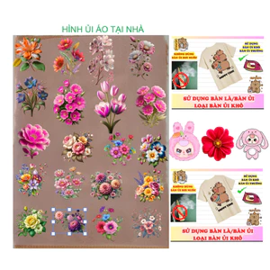 Hình hoa ủi áo-hình in ủi nhiệt-miếng dán ủi nhiệt in áo tại nhà bằng bàn là bàn ủi-trang tri,che vết lỗi áo quần