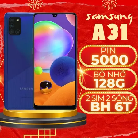 điện thoại samsung giá rẻ a31 (6G/128gb), samsung galaxy a31 bảo hành 6 tháng!