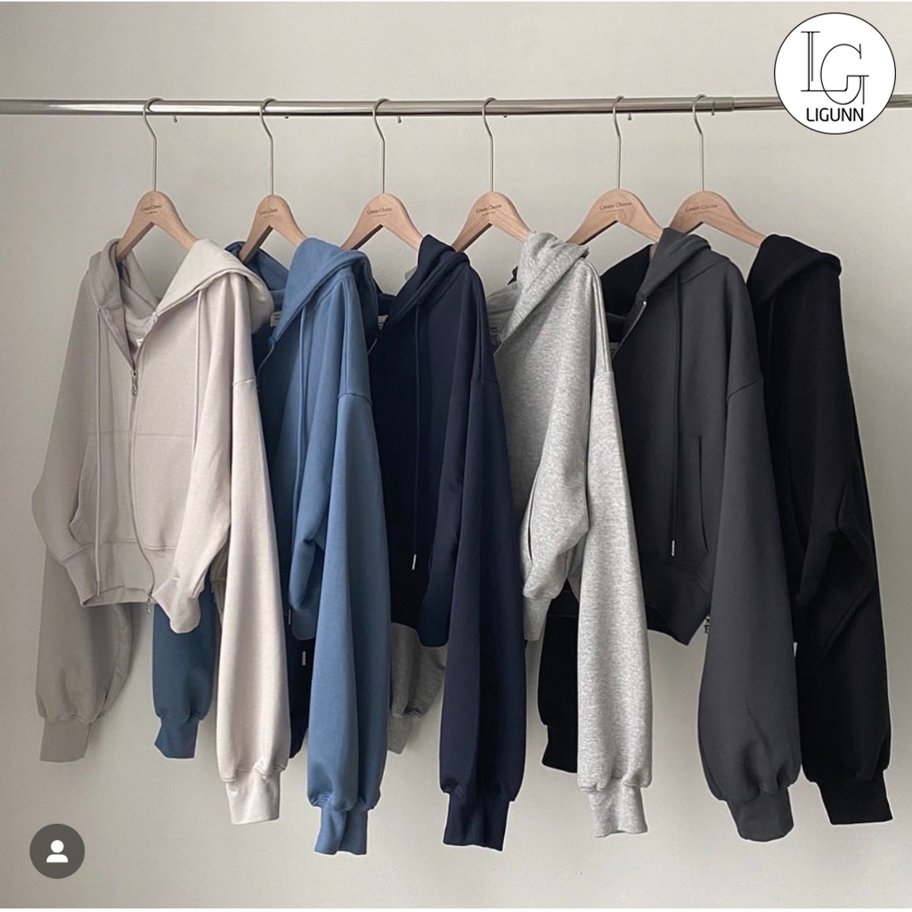 Áo Khoác Hoodie Zip crotop,Áo nỉ bông lửng chất dày dặn phong cách HàN QUỐC