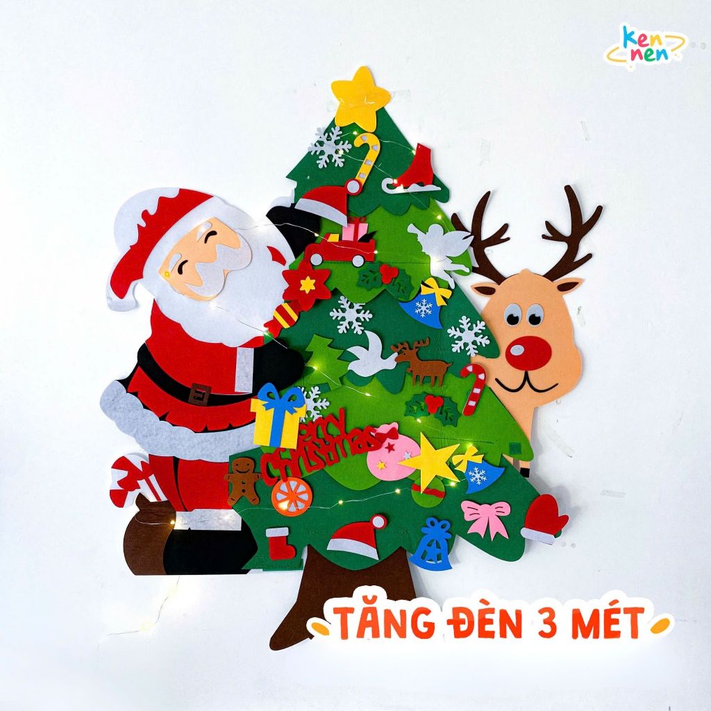 Cây Thông Noel Vải Dạ DIY KENNEN Trang Trí Giáng Sinh - Phiên Bản Ông Già Rực Rỡ Và Tuần Lộc Tinh Nghịch
