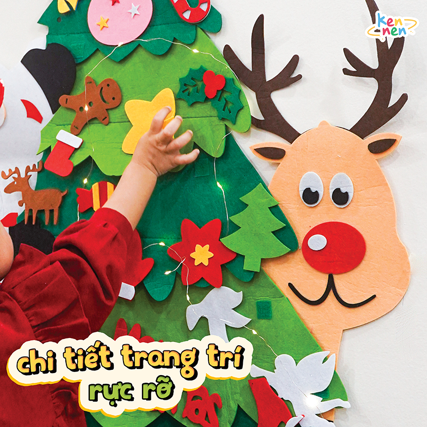 Cây Thông Noel Vải Dạ DIY KENNEN Trang Trí Giáng Sinh - Phiên Bản Ông Già Rực Rỡ Và Tuần Lộc Tinh Nghịch