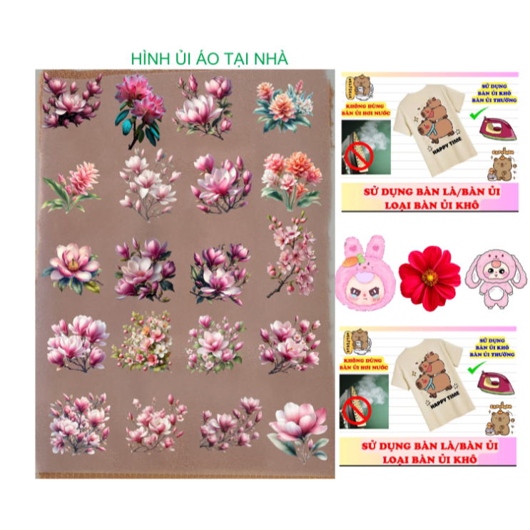 Hình ủi nhiệt-hình HOA ủi quần áo-miếng dán truyển nhiệt-ủi tại nhà bằng bàn là bàn ủi-miếng trang trí quần áo phong cac