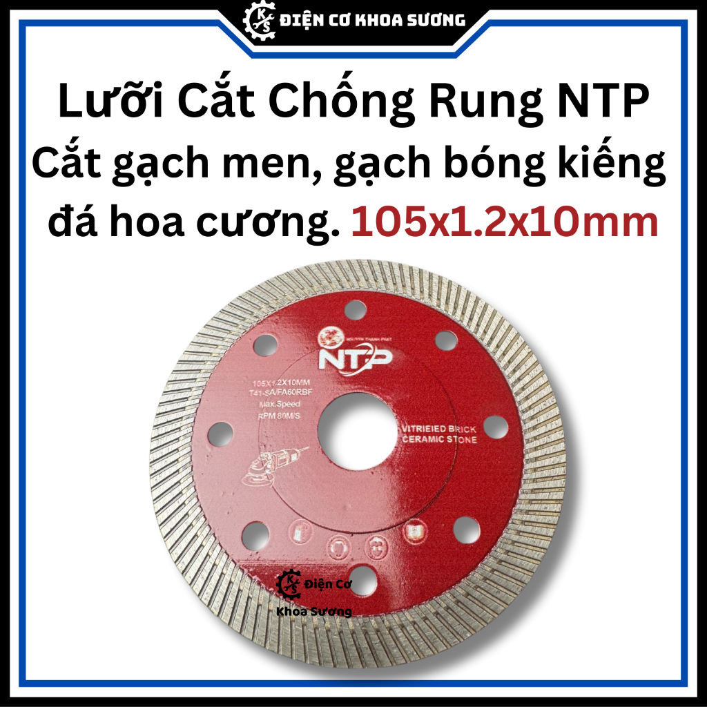 Lưỡi cắt chống rung 1 tấc cắt gạch men, gạch bóng kiếng, cắt đá hoa ...