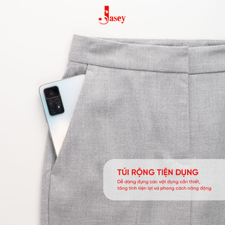 Quần dài nữ  dáng ôm, quần âu nữ màu ghi chuẩn size mã 3501