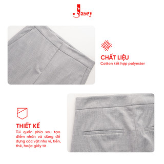 Quần dài nữ  dáng ôm, quần âu nữ màu ghi chuẩn size mã 3501