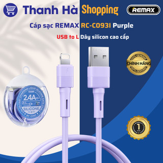 Cáp sạc REMAX Jany RC-C093I (USB to L) - Nhựa TPE siêu cứng, Cáp cao su - 2.4A - 1m