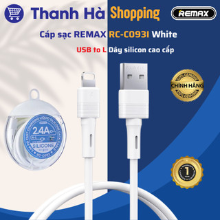 Cáp sạc REMAX Jany RC-C093I (USB to L) - Nhựa TPE siêu cứng, Cáp cao su - 2.4A - 1m