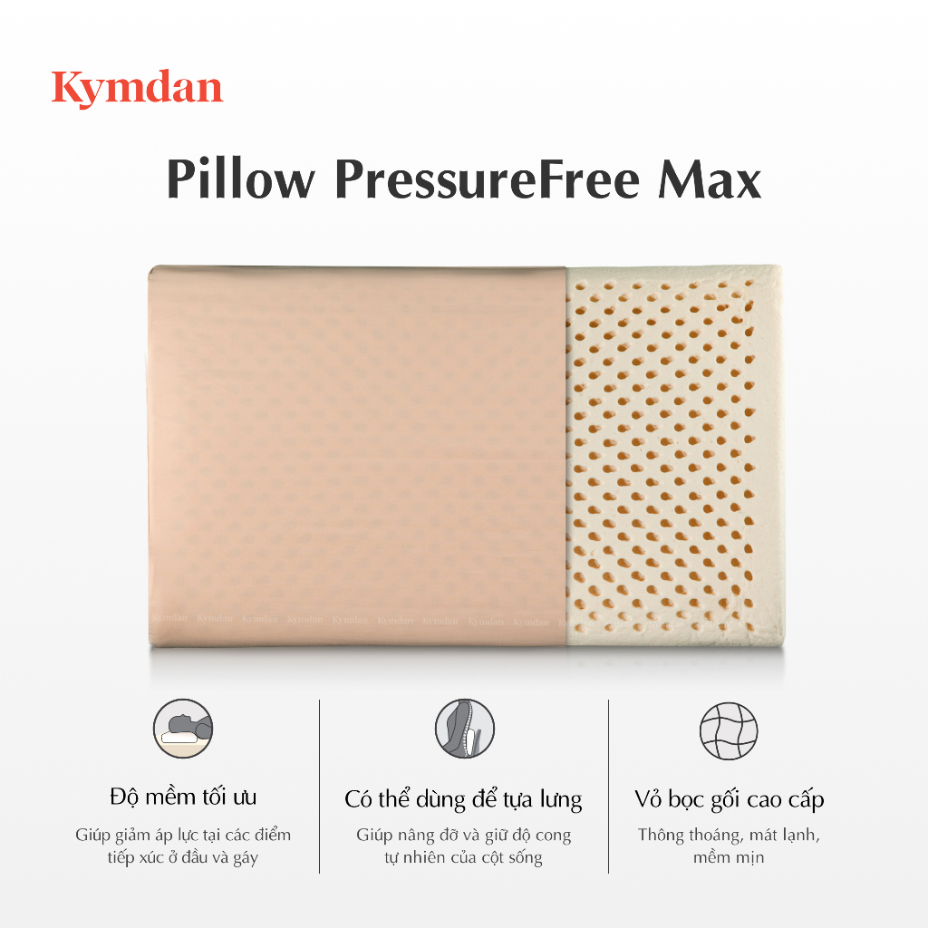 Ảnh Gối cao su thiên nhiên Kymdan Pillow PressureFree Max 1