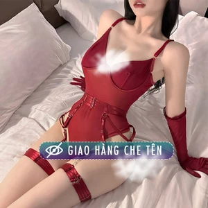 Bodysuit liền thân sexy nữ có gọng nâng ngực đáy mở khuy bấm kèm găng tay