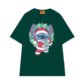 Áo Thun Noel Dễ Thương NGỐ TEE Nhân Vật Hoạt Hình Stitch Chủ Đề Giáng Sinh Form Unisex Rộng Rãi