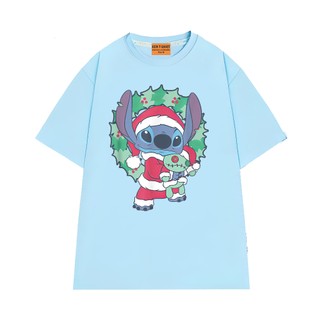 Áo Thun Noel Dễ Thương NGỐ TEE Nhân Vật Hoạt Hình Stitch Chủ Đề Giáng Sinh Form Unisex Rộng Rãi
