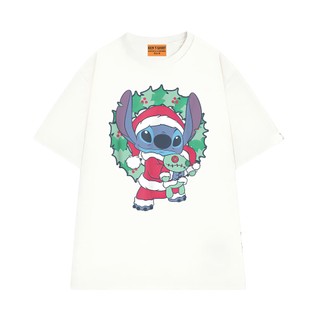 Áo Thun Noel Dễ Thương NGỐ TEE Nhân Vật Hoạt Hình Stitch Chủ Đề Giáng Sinh Form Unisex Rộng Rãi