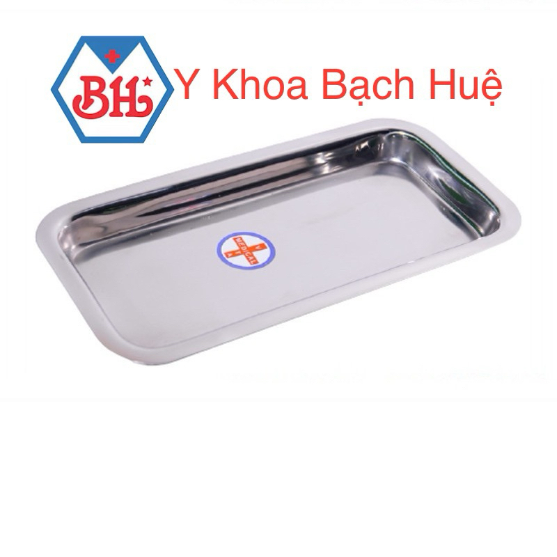 Mâm chữ nhật inox dày, mâm inox y tế  35cm x 50cm