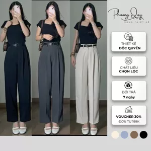 Quần BAGGY dáng thụng, túi kiểu, chất vải trượt hàn cao cấp , chuẩn form phù hợp công sở hoặc đi chơi
