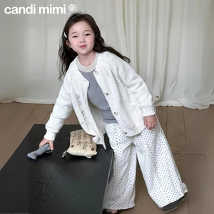 CANDIMIMI Áo cadigan len mây đội mũ dễ thương - Phong cách Hàn Quốc