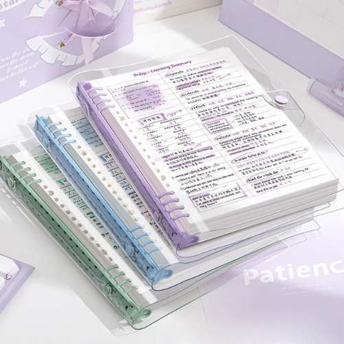 (BÌA VÀ GIẤY ĐƯỢC BÁN RIÊNG) Vỏ Bìa Sổ Còng A5 B5 PVC Dẻo Trong Suốt Màu Pastel, Lõi Giấy Refill Sổ Còng (Bán Rời)