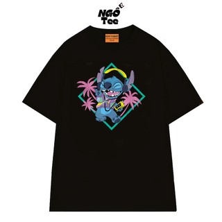Áo Thun Local Brand NGỐ TEE Lilo và Stitch Phong Cách Retro Chất Vải Cotton 75 Thoáng Mát