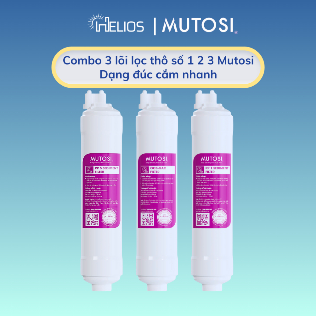 Ảnh Bộ 3 lõi đúc cắm nhanh Mutosi số 1 2 3 - Hàng Chính Hãng dành cho máy Mutosi, Sunhouse, Kangaroo,... 1