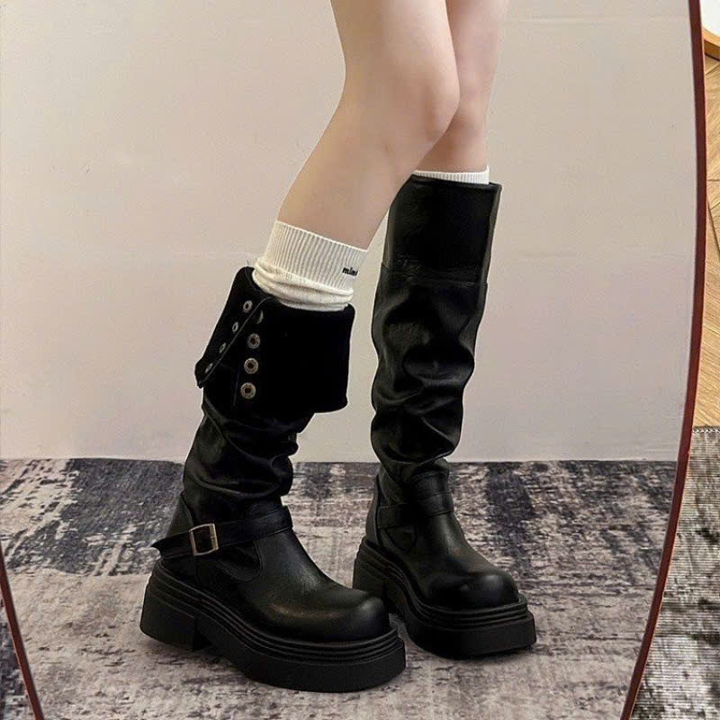 Giày bốt nữ đế dày da trơn, boost nữ cổ 6cm cao hách dáng hàng Cao cấp phong cách mùa đông B012 - NTShoes