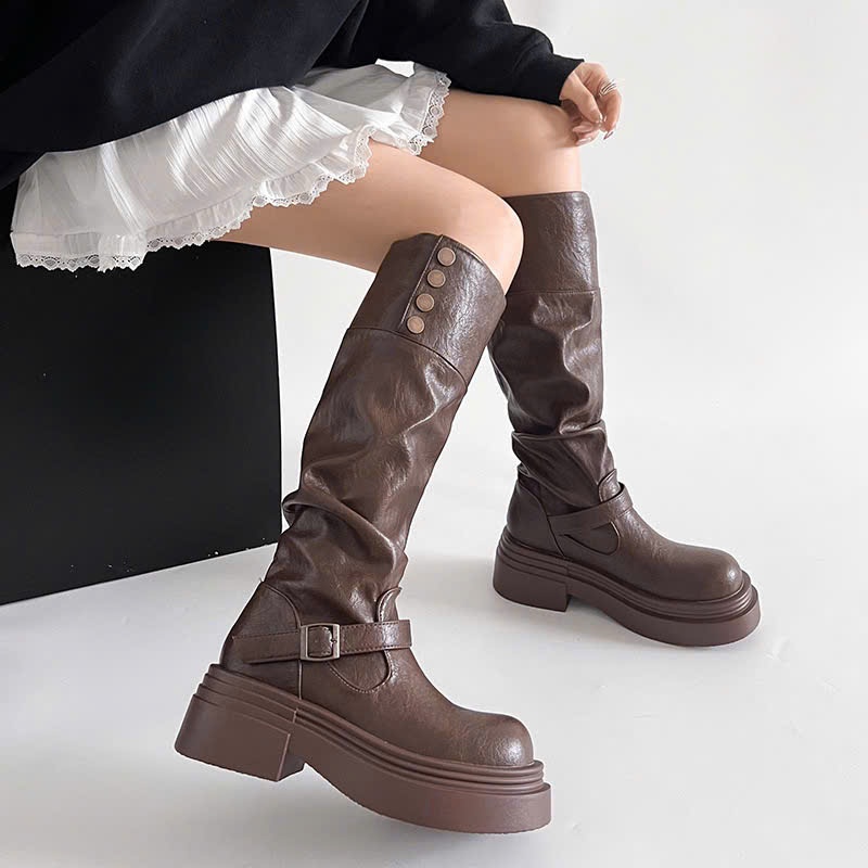 Giày bốt nữ đế dày da trơn, boost nữ cổ 6cm cao hách dáng hàng Cao cấp phong cách mùa đông B012 - NTShoes