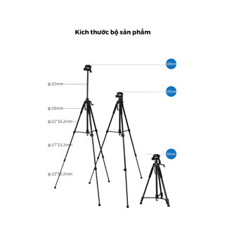 Tripod điện thoại chân máy ảnh máy quay phim Weifeng WT 3520 hàng chính hãng tặng kèm kẹp điện thoại