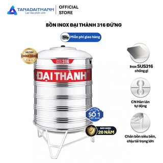 [GIAO MIỀN NAM] Bồn nước inox Đại Thành Vigo SUS 316 Đứng 500D 1000D 1500D 2000D - Chính hãng, Bảo hành 20 năm