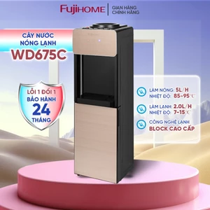 Cây nước nóng lạnh cao cấp FUJIHOME WD675C, máy nước nóng lạnh sâu công nghệ Block tự ngắt có khoá vòi nóng an toàn