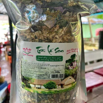 Trà lá sen Quê Bác Minh Thương, trà lá sen Nghệ An, giúp ngủ ngon, an thần, dưỡng tâm, túi lớn 200g
