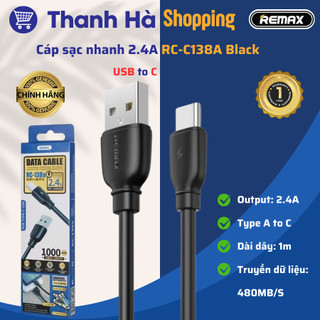 Cáp sạc REMAX Suji Pro RC-138 (USB to Micro, C, L) - 2.4A - 1m