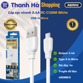 Cáp sạc REMAX Suji Pro RC-138 (USB to Micro, C, L) - 2.4A - 1m