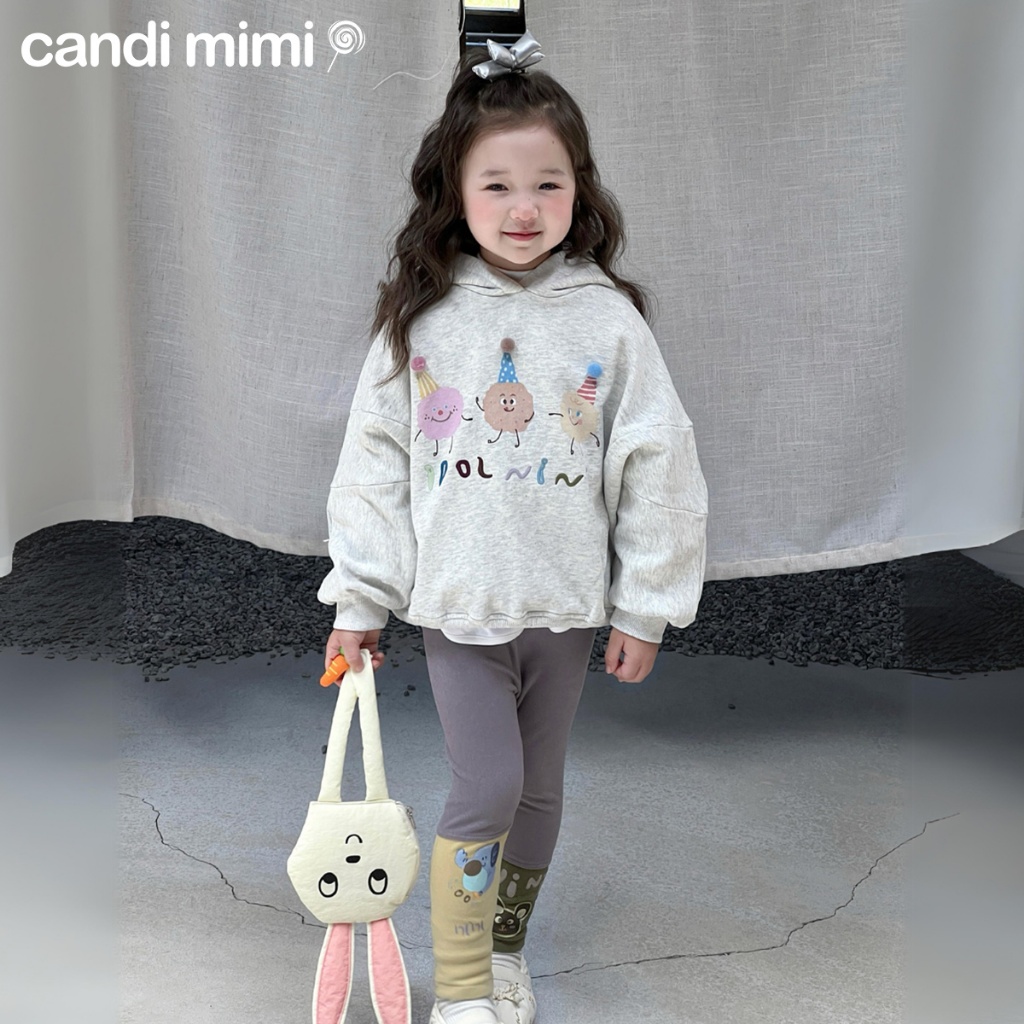 CANDIMIMI Áo hoodie có mũ gắn tai ngộ nghĩnh - Phong cách Hàn Quốc