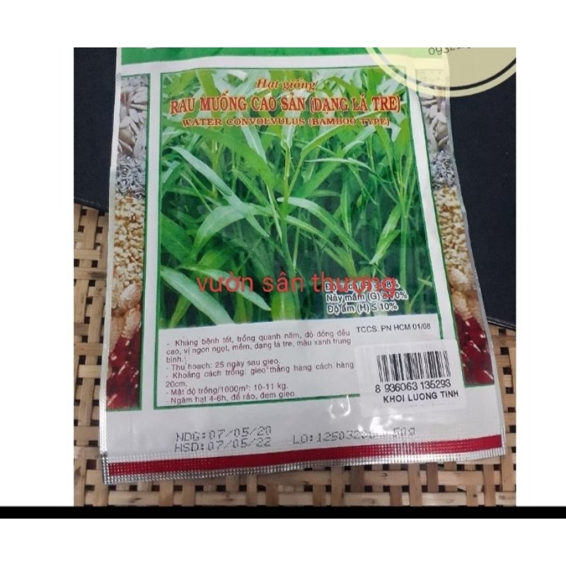 Hạt giống Rau Muống Cao Sản Dạng Lá Tre Phú Nông Gói 50g, Dễ Trồng