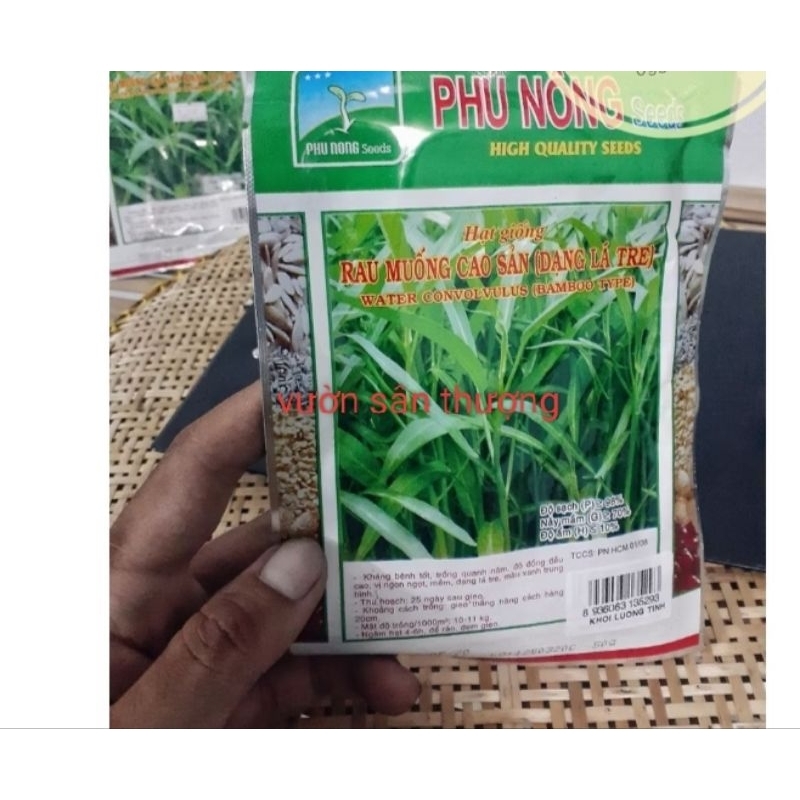 Hạt giống Rau Muống Cao Sản Dạng Lá Tre Phú Nông Gói 50g, Dễ Trồng