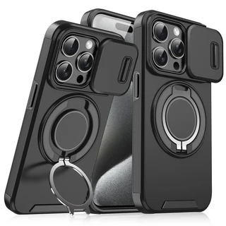 Ốp Điện Thoại Áo Giáp Chống Sốc Đi Cùng Giá Đỡ Cho iPhone 16, 15, 14, 13, 12, 11 Pro Max